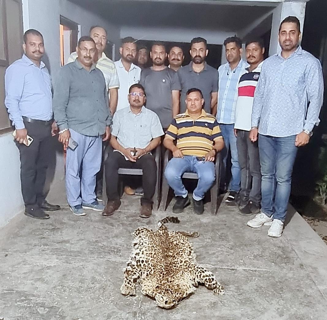 Special Task force busted one men with leopard's skin
