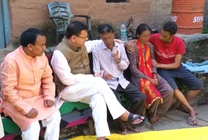 Cm dhami meet ankita's family at her village