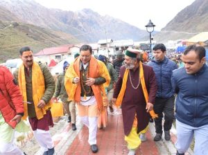 cm dhami visited kedarnath for work progress before pm visit