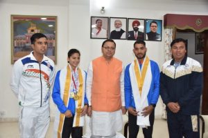 National record holder Mansi Negi and Suraj Panwar meat cm Dhami
