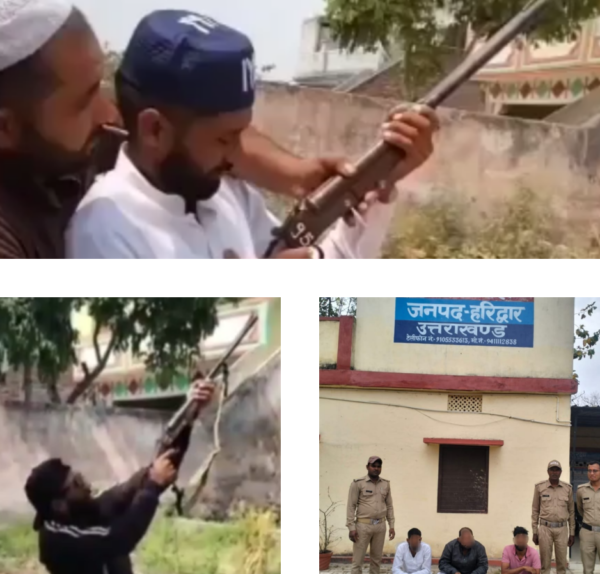 Three young man arrested alleged viral firing vedio in Hardwar