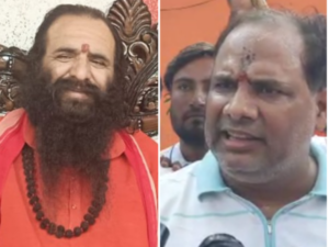 Akhada parishad president and Congress mla in front of each other on majar