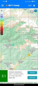 Earthquake in badkot uttarkashi range