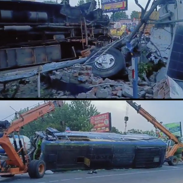 Raod accident happened in narsan bordar Haridwar manny injured