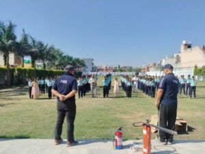 Fire brigade team aware Olivia International School jagjeetpur