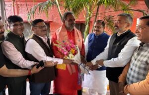 Newly appointed jila adhyaksh Ashutosh meat ex cabinet minister