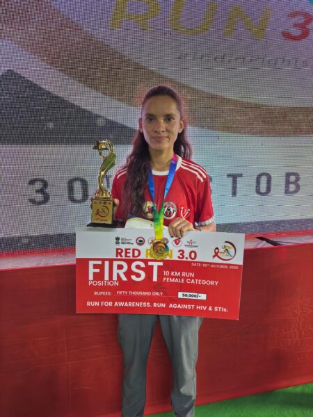 red-run-mairathan-Anisha won first position in nagalaind