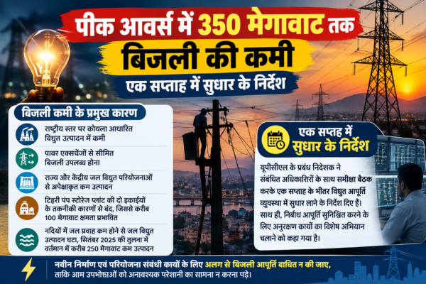 Power shortage of up to 350 MW during peak hours; instructions issued to improve the situation within a week.