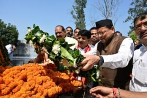 Cm Dhami paid tribute to the immortal martyrs of Rampur Tiraha.