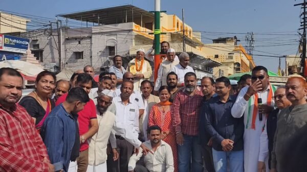 Restablished anicent Congress flag in Chauk bajar kankhal Haridwar