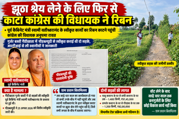 Haridwar Grameen bjp and congress in front of each other for innogration of Road in laldhang